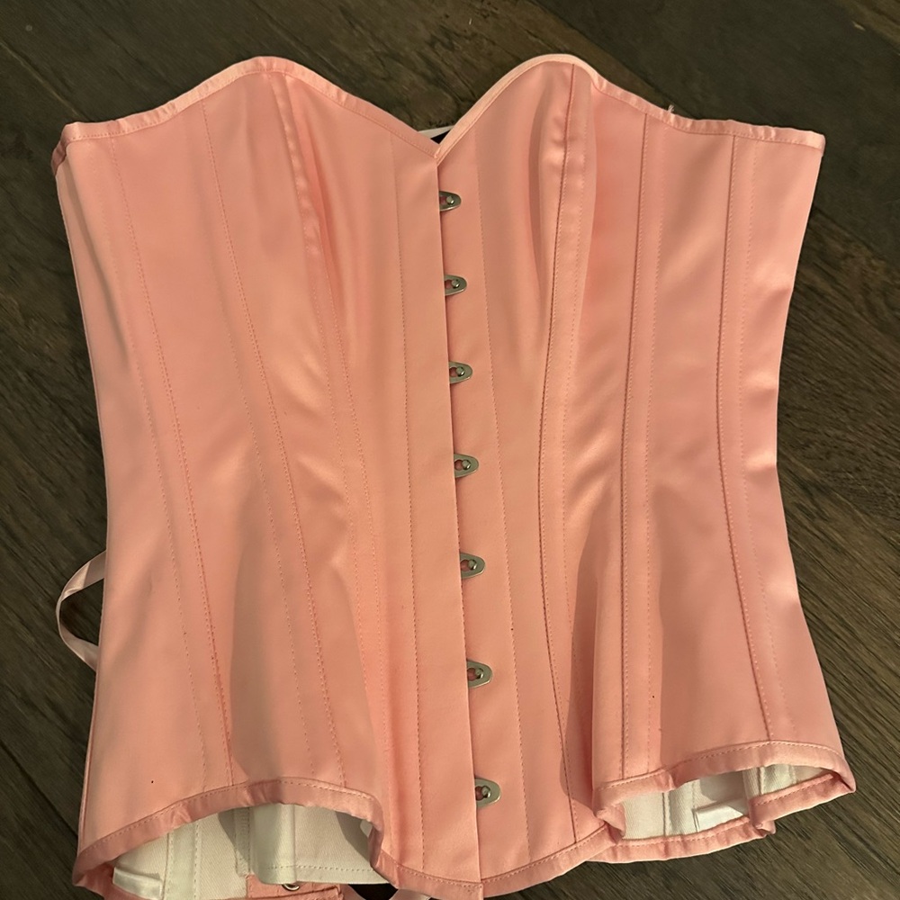 Chic Pink Satin Corset Top Size 4